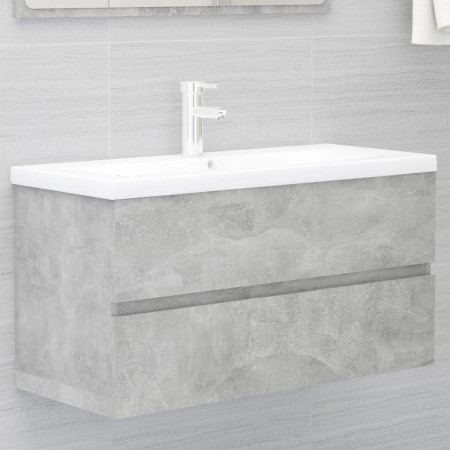 Armario para lavabo contrachapada gris hormigón 90x38,5x45 cm de vidaXL, Muebles de baño - Ref: Foro24-804759, Precio: 45,63 ...