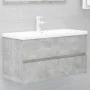 Betongrauer Sperrholz-Waschbeckenschrank 90 x 38,5 x 45 cm von vidaXL, Badezimmermöbel - Ref: Foro24-804759, Preis: 45,38 €, ...
