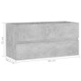 Armario para lavabo contrachapada gris hormigón 90x38,5x45 cm de vidaXL, Muebles de baño - Ref: Foro24-804759, Precio: 45,63 ...
