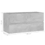 Betongrauer Sperrholz-Waschbeckenschrank 90 x 38,5 x 45 cm von vidaXL, Badezimmermöbel - Ref: Foro24-804759, Preis: 45,38 €, ...