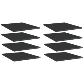 Estante estantería 8 uds contrachapada negro brillo 40x50x1,5cm de vidaXL, Estanterías - Ref: Foro24-805199, Precio: 40,61 €,...