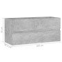 Armario para lavabo contrachapada gris hormigón 100x38,5x45 cm de vidaXL, Muebles de baño - Ref: Foro24-804768, Precio: 54,06...