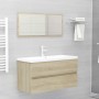 Armario lavabo madera contrachapada roble Sonoma 90x38,5x45 cm de vidaXL, Muebles de baño - Ref: Foro24-804758, Precio: 45,81...