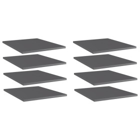 Estante estantería 8 uds contrachapada gris brillo 40x50x1,5 cm de vidaXL, Estanterías - Ref: Foro24-805201, Precio: 34,17 €,...