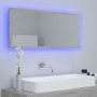 Espejo de baño LED acrílico gris hormigón 100x8,5x37 cm de vidaXL, Tocadores de baño - Ref: Foro24-804944, Precio: 55,61 €, D...