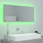 Espejo de baño LED acrílico gris hormigón 100x8,5x37 cm de vidaXL, Tocadores de baño - Ref: Foro24-804944, Precio: 55,61 €, D...
