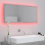 Espejo de baño LED acrílico gris hormigón 100x8,5x37 cm de vidaXL, Tocadores de baño - Ref: Foro24-804944, Precio: 55,61 €, D...