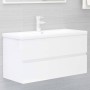 Mueble de lavabo madera ingeniería blanco brillo 90x38,5x45 cm de vidaXL, Muebles de baño - Ref: Foro24-804761, Precio: 60,46...