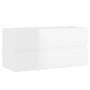 Mueble de lavabo madera ingeniería blanco brillo 90x38,5x45 cm de vidaXL, Muebles de baño - Ref: Foro24-804761, Precio: 60,46...