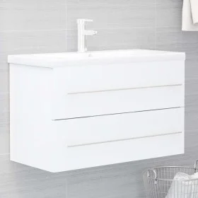 Armario para lavabo madera contrachapada blanco 80x38,5x48 cm de vidaXL, Muebles de baño - Ref: Foro24-804701, Precio: 64,89 ...