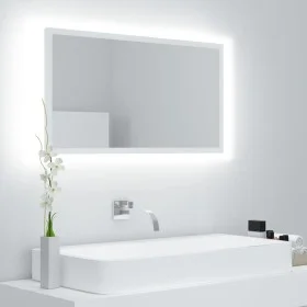 Espejo de baño LED acrílico blanco 80x8,5x37 cm de vidaXL, Tocadores de baño - Ref: Foro24-804924, Precio: 60,54 €, Descuento: %