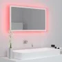 Espejo de baño LED acrílico blanco 80x8,5x37 cm de vidaXL, Tocadores de baño - Ref: Foro24-804924, Precio: 60,54 €, Descuento: %