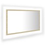 Espejo de baño acrílico color roble Sonoma 80x8,5x37 cm de vidaXL, Tocadores de baño - Ref: Foro24-804927, Precio: 43,89 €, D...