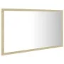 Espejo de baño acrílico color roble Sonoma 80x8,5x37 cm de vidaXL, Tocadores de baño - Ref: Foro24-804927, Precio: 43,15 €, D...