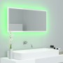 Espejo de baño LED crílico blanco brillo 90x8,5x37 cm de vidaXL, Tocadores de baño - Ref: Foro24-804937, Precio: 50,29 €, Des...
