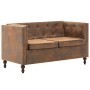 Sofá Chesterfield de 2 plazas tapizado tela aspecto ante marrón de , Sofás - Ref: Foro24-247156, Precio: 354,20 €, Descuento: %