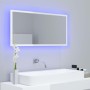 Espejo de baño LED crílico blanco brillo 90x8,5x37 cm de vidaXL, Tocadores de baño - Ref: Foro24-804937, Precio: 50,29 €, Des...