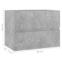 Armario de lavabo contrachapada gris hormigón 60x38,5x45 cm de vidaXL, Muebles de baño - Ref: Foro24-804741, Precio: 48,19 €,...