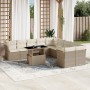 Set de sofás de jardín 11pzas con cojines ratán sintético beige en Conjuntos de jardín | Comprar online en Foru.es