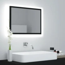 Espejo de baño acrílico negro brillo 60x8,5x37 cm de vidaXL, Tocadores de baño - Ref: Foro24-804917, Precio: 50,72 €, Descuen...