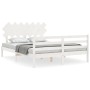 Estructura de cama matrimonio con cabecero madera maciza blanco de vidaXL, Camas y somieres - Ref: Foro24-3195292, Precio: 13...