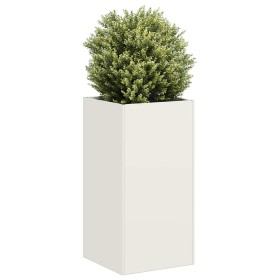 Jardinera de acero laminado en frío blanco 40x40x80 cm de , Maceteros y jardineras - Ref: Foro24-860704, Precio: 84,70 €, Des...