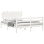Estructura de cama matrimonio con cabecero madera maciza blanco de vidaXL, Camas y somieres - Ref: Foro24-3195292, Precio: 13...