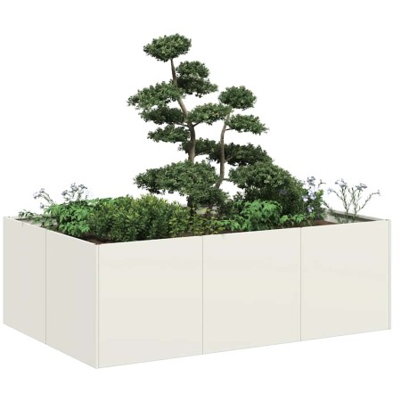 Jardinera acero blanco 120x80x40 cm de , Maceteros y jardineras - Ref: Foro24-860746, Precio: 96,49 €, Descuento: %