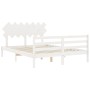 Estructura de cama matrimonio con cabecero madera maciza blanco de vidaXL, Camas y somieres - Ref: Foro24-3195292, Precio: 13...