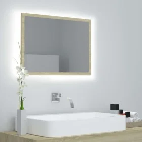 Sonoma oak acrylic bathroom mirror 60x8.5x37 cm by vidaXL, bathroom vanities - Ref: Foro24-804919, Price: 39,33 €, Discount: %