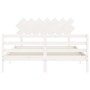 Estructura de cama matrimonio con cabecero madera maciza blanco de vidaXL, Camas y somieres - Ref: Foro24-3195292, Precio: 13...