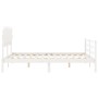 Estructura de cama matrimonio con cabecero madera maciza blanco de vidaXL, Camas y somieres - Ref: Foro24-3195292, Precio: 13...