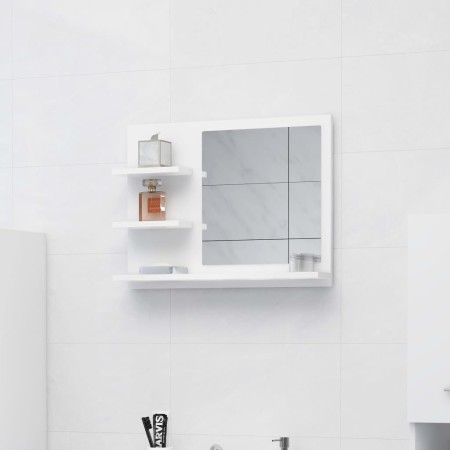 Espejo de baño madera contrachapada blanco 60x10,5x45 cm de vidaXL, Tocadores de baño - Ref: Foro24-805006, Precio: 43,89 €, ...