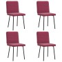 Sillas de comedor 4 unidades terciopelo rojo tinto de , Sillas de comedor - Ref: Foro24-3315238, Precio: 166,11 €, Descuento: %