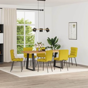 Sillas de comedor 6 unidades terciopelo amarillo de , Sillas de comedor - Ref: Foro24-3315659, Precio: 267,82 €, Descuento: %