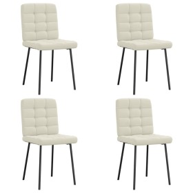 Sillas de comedor 4 unidades terciopelo crema de , Sillas de comedor - Ref: Foro24-3315189, Precio: 170,45 €, Descuento: %