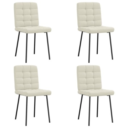 Sillas de comedor 4 unidades terciopelo crema de , Sillas de comedor - Ref: Foro24-3315189, Precio: 170,45 €, Descuento: %