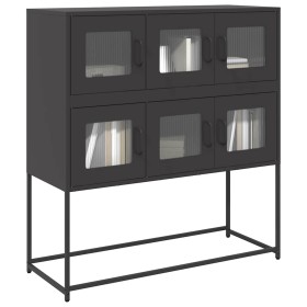 Aparador de acero laminado en frío negro 100,5x39x107 cm de , Aparadores - Ref: Foro24-853422, Precio: 129,91 €, Descuento: %