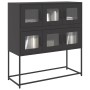 Aparador de acero laminado en frío negro 100,5x39x107 cm de , Aparadores - Ref: Foro24-853422, Precio: 129,91 €, Descuento: %