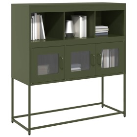 Aparador de acero laminado en frío verde oliva 100,5x39x107 cm de , Aparadores - Ref: Foro24-853420, Precio: 121,63 €, Descue...