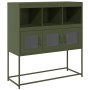 Aparador de acero laminado en frío verde oliva 100,5x39x107 cm de , Aparadores - Ref: Foro24-853420, Precio: 121,63 €, Descue...