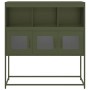 Aparador de acero laminado en frío verde oliva 100,5x39x107 cm de , Aparadores - Ref: Foro24-853420, Precio: 121,63 €, Descue...