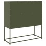 Aparador de acero laminado en frío verde oliva 100,5x39x107 cm de , Aparadores - Ref: Foro24-853420, Precio: 121,63 €, Descue...