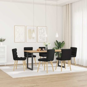 Sillas de comedor giratorias 6 unidades tela negras de , Sillas de comedor - Ref: Foro24-3315665, Precio: 317,95 €, Descuento: %