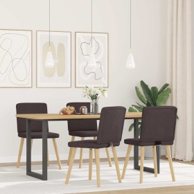 Sillas de comedor 4 unidades tela marrón oscuro de , Sillas de comedor - Ref: Foro24-3315301, Precio: 195,92 €, Descuento: %
