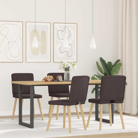 Sillas de comedor 4 unidades tela marrón oscuro de , Sillas de comedor - Ref: Foro24-3315301, Precio: 195,92 €, Descuento: %