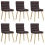 Sillas de comedor 6 unidades tela marrón oscuro de , Sillas de comedor - Ref: Foro24-3315667, Precio: 317,95 €, Descuento: %