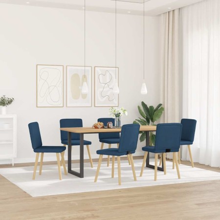 Sillas de comedor 6 unidades tela azul de , Sillas de comedor - Ref: Foro24-3315575, Precio: 292,28 €, Descuento: %