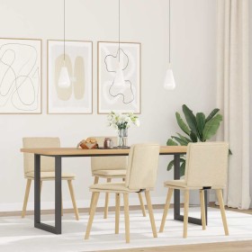 Sillas de comedor 4 unidades tela color crema de , Sillas de comedor - Ref: Foro24-3315362, Precio: 210,65 €, Descuento: %