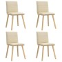 Sillas de comedor 4 unidades tela color crema de , Sillas de comedor - Ref: Foro24-3315362, Precio: 210,65 €, Descuento: %